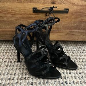 Zara Black Lace Up Heels